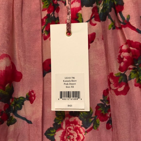 NWT LoveShackFancy Kamala Skirt in Pink Desert XS - Picture 6 of 6